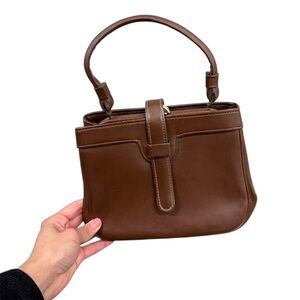 Vintage Brown Structured Handbag – Minimalist 90s Elegance